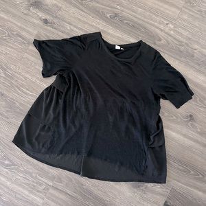 GAP Black Mixed Media Short Sleeve Swing Top